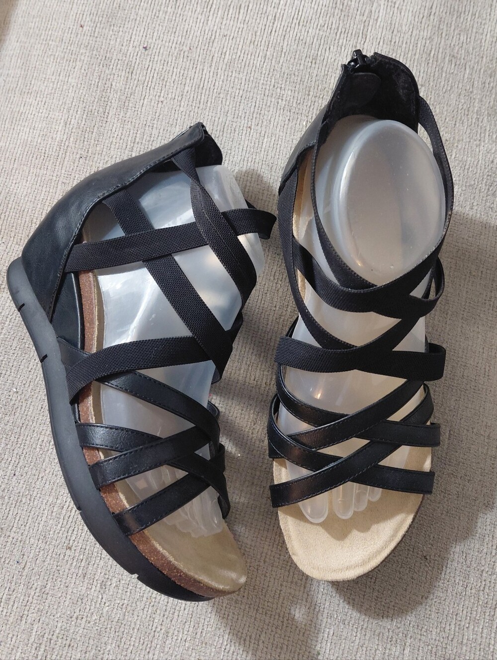 Axxiom Women's Black Strappy Sandals Size 8